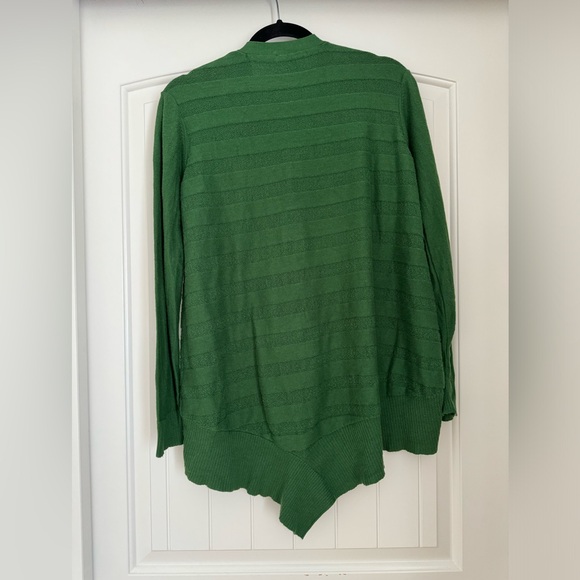 Anthropologie Green Knit Cardigan Sweater Oversized Cozy Drapy Spring Fall Sz S - Picture 5 of 8